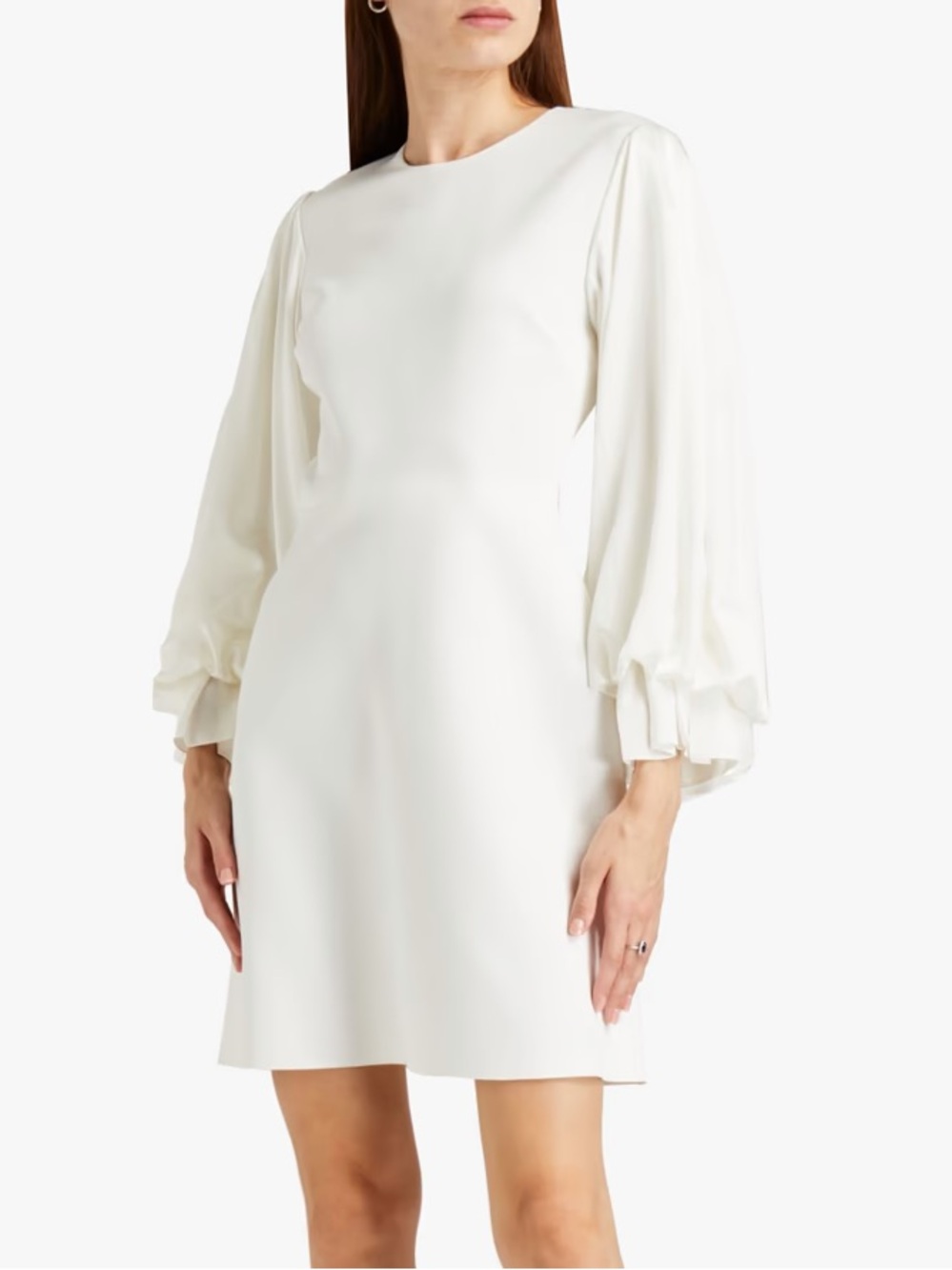 Roksanda NEW White Crepe Satin Flowy Sleeve Mini Dress US Size 6